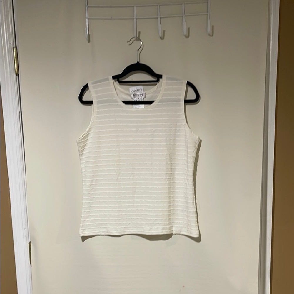 Olsen Collection Off White Fitted Tank Top Blouse Size 14 NWT
